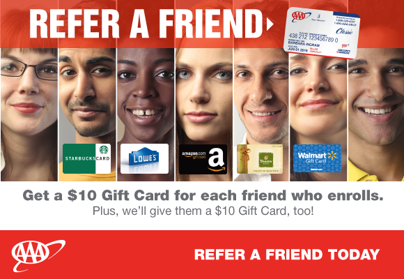 Refer A Friend and Get $10 Gift Cards for you and your friends